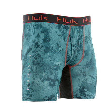 HUK Performance Fishing Camo Boxer Jock Baselayer, Boxer Jock - Mens, Shallows, Large, H5000015-365-L