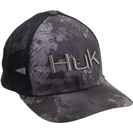 HUK Performance Fishing Camo Trucker Stretch Headwear, Cap - Mens, Night Vision, Large - Extra Large, H3000186-075-LXL