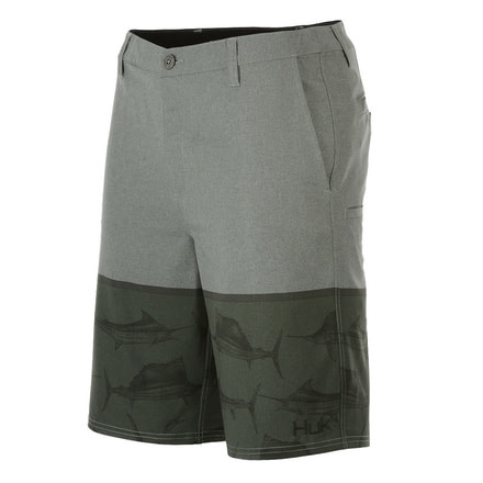 HUK Performance Fishing Chino New Slam 21in Hybrid Walkshort Bottoms, Short - Mens, Olive Heather, 36in, H2000071-385-36