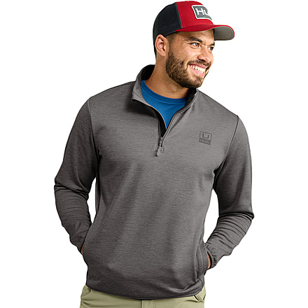 HUK Performance Fishing Cold Front 1/4 Zip Pullover - Mens, Volc Ash Hthr, 2XL, H1300098-015-XXL