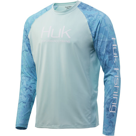 HUK Performance Fishing Current Camo Double Header Long Sleeve T-Shirt - Mens, Boca Grande, Small, H1200230-446-S