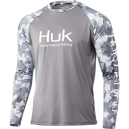 HUK Performance Fishing Current Double Header Long Sleeve - Men's, Storm, Large, H1200349-039-L