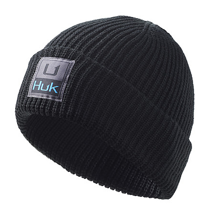 HUK Performance Fishing D Up Knit Beanie - Mens, Black, One Size, H3000395-001-1