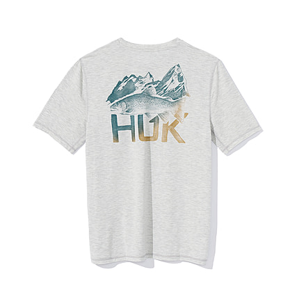 HUK Performance Fishing Drift Graphic Crew Shirt -Mens, Short Sleeve, Harbormist Hthr, 2XL, H1200664-054-XXL