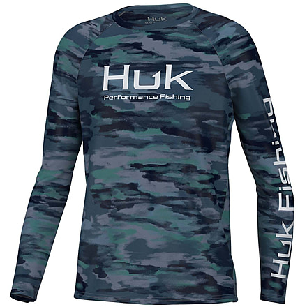 HUK Performance Fishing Edisto Pursuit Long-Sleeve Shirt - Kids, Small, Titanium Blue, H7120076-428-YS