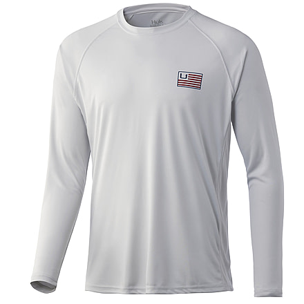 HUK Performance Fishing Huk And Bars Pursuit Long Sleeve - Mens, Oyster F22, Medium, H1200426-056-M