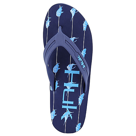 HUK Performance Fishing HUK Men's Flipsters, KC Lines Navy, 8 H8332000-491-8