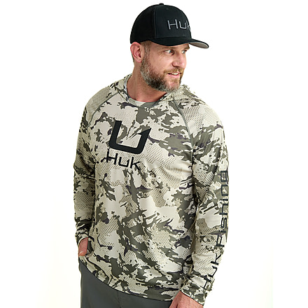 HUK Performance Fishing Icon Kc Printed Hoodie, Moss2, 2XL, H1200585-317-XXL