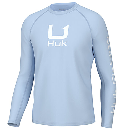 HUK Performance Fishing Icon LS Crew Shirt - Mens, Ice Water, M, H1200573-476-M