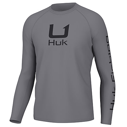 HUK Performance Fishing Icon LS Crew Shirt - Mens, Night Owl, L, H1200573-016-L