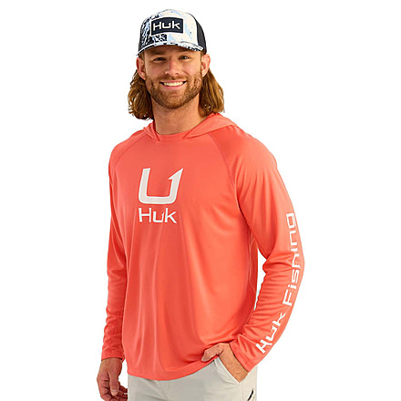 HUK Performance Fishing Icon Performance Hoodie - Mens, Fresh Salmon, 2XL, H1200574-821-XXL