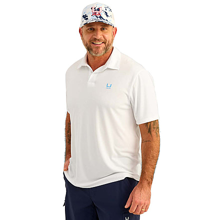 HUK Performance Fishing Icon Performance Polo - Mens, White, Extra Large, H1200639-100-XL