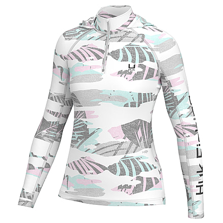 HUK Performance Fishing Icon Tropicamo Hoodie - Womens, White, S, H6120171-100-S