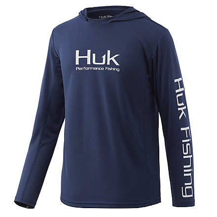 HUK Performance Fishing Icon X Hoodie Solid - Youth, Sargasso Sea, Extra Small, H7120044-409-YXS
