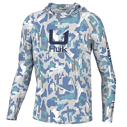 HUK Performance Fishing KC Icon Apex Vert Hoodie - Youth, Marine Blue, YXS, H7120100-372-YXS