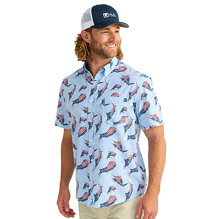 HUK Performance Fishing KC Kona Button-Down Shirt - Mens, Windsurfer, Large, H1500192-454-L