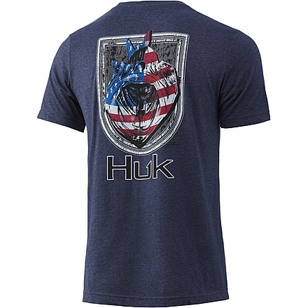 HUK Performance Fishing KC Wide Open America - Mens, Sargasso Sea Heather, 2XL, H1000319-416-XXL