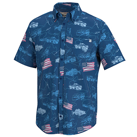 HUK Performance Fishing Kona Fish And Flags - Men's, Set Sail, Small, H1500163-489-S