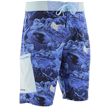 HUK Performance Fishing KScott Mens Offshore Cell Boardshorts, Carolina Blue, 28, H2000035CBL28