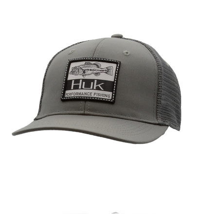 HUK Performance Fishing Lunker Patch Trucker Headwear, Cap - Mens, Iron, 1, H3000196-010-1