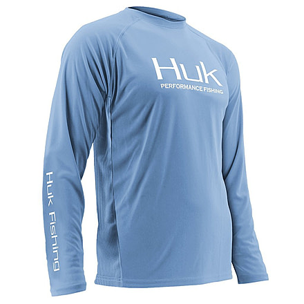 HUK Performance Fishing Men's Performance Vented Long Sleeve Shirt, Carolina Blue, Extra Large H1200118-420-XL