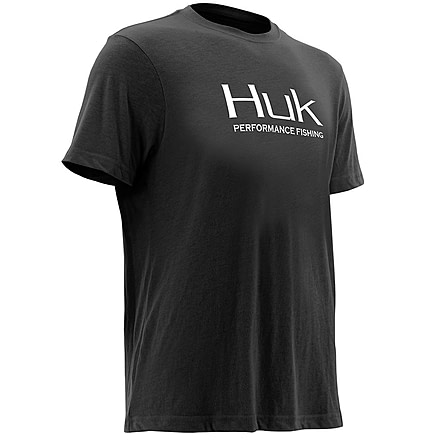 HUK Performance Fishing Mens Logo Tee, Black, Large, H1000121-001-L