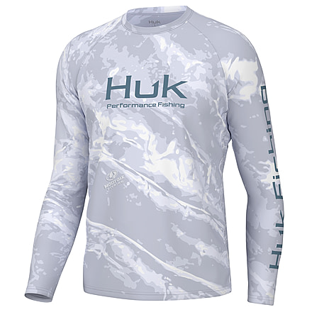 HUK Performance Fishing Mossy Oak Pursuit Crew - Mens, Moe Sw Bonefish, M, H1200610-978-M