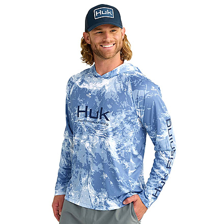 HUK Performance Fishing Mossy Oak Pursuit Performance Hoodie - Mens, Moe Sw Spndrift, Small, H1200611-945-S