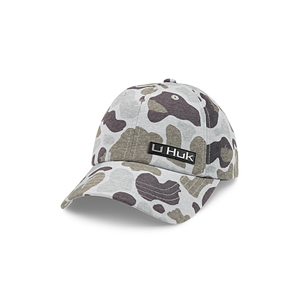 HUK Performance Fishing Pony Tail Ball Cap Kc Print - Womens, Volcanic Ash, 1, H6300064-013-1