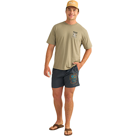 HUK Performance Fishing Pursuit Graphic Volley Shorts - Mens, Volcanic Ash, Medium, H2000228-013-M