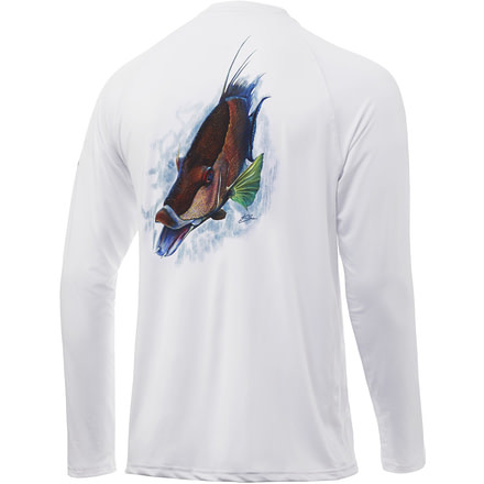 HUK Performance Fishing Pursuit Hogzilla LS Graphic T-Shirt - Mens, White, Medium, H1200208-100-M