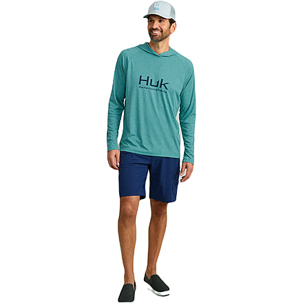 HUK Performance Fishing Pursuit Hoodie Heather - Mens, Storm Blue Hthr, Medium, H1200486-540-M