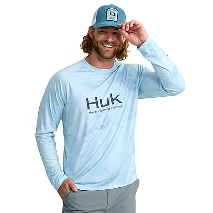 HUK Performance Fishing Pursuit Mossy Oak Printed LS Crew - Mens, Moe Cw Artic, 3XL, H1200610-943-XXXL
