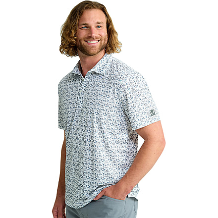 HUK Performance Fishing Pursuit Printed Polo - Mens, White, Small, H1200634-100-S