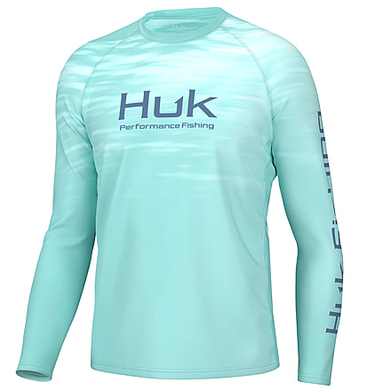 HUK Performance Fishing Quiet Waters Pursuit Crew - Mens, Eggsheel Blue, 3XL, H1200612-494-XXXL