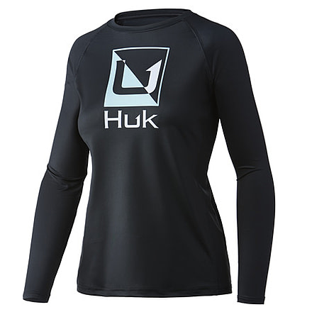 HUK Performance Fishing Reflection Pursuit Long-Sleeve Shirt - Women's, Medium, Black, H6120114-001-M