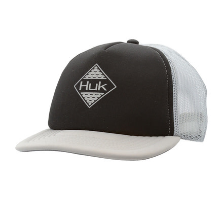 HUK Performance Fishing Ripple Foam Flats Trucker Headwear, Cap - Mens, Black, 1, H3000199-001-1