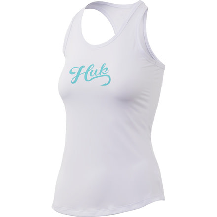 HUK Performance Fishing Script Pursuit Racer Tank - Womens, White, Extra Small, H6120029-100-XS