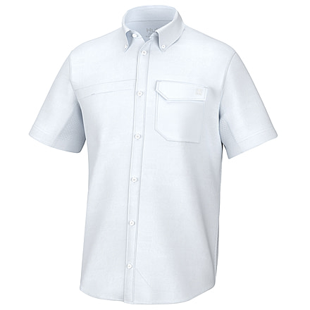 HUK Performance Fishing Tide Point Short Sleeve Shirt - Men's, White, S, H1500171-100-S