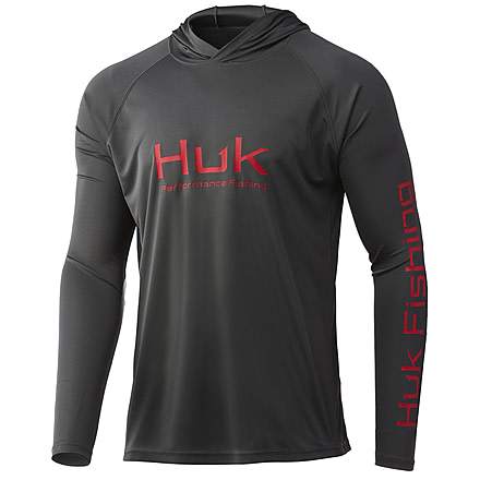 HUK Performance Fishing Vented Pursuit Hoodie, Volcanic Ashf22, Large, H1200397-017-L