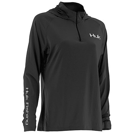 HUK Performance Fishing Womens Icon Hoodie, Black, Medium, H6120006-001-M