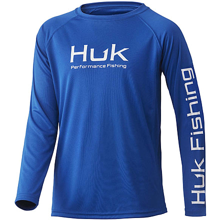 HUK Performance Fishing Pursuit L/S Shirt - Kids, Huk Blue, YM, H7120064-457-YM