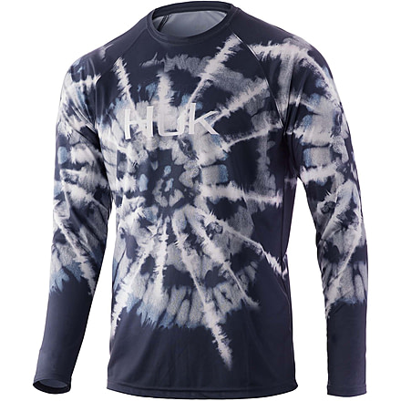 HUK Performance Fishing Spiral Dye Pursuit L/S Shirt - Men's, Volcanic Ash, L, H1200407-013-L