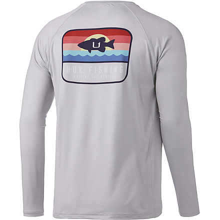 HUK Performance Fishing Sunset Bass Pursuit L/S Shirt - Men's, Oyster, S, H1200421-052-S