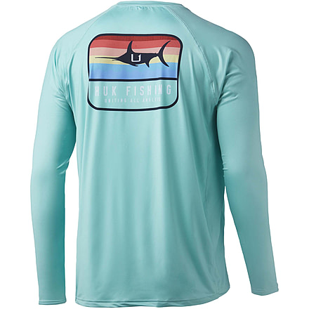 HUK Performance Fishing Sunset Marlin Pursuit L/S Shirt - Men's, Beach Glass, S, H1200420-339-S