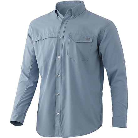 HUK Performance Fishing Tide Point L/S Shirt - Mens, Blue Fog, XL, H1500118-473-XL