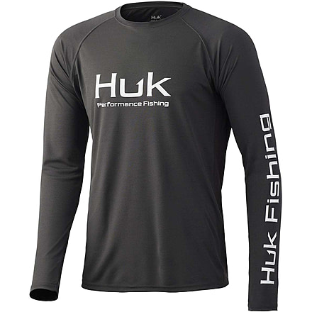 HUK Performance Fishing Vented Pursuit L/S Shirt - Mens, Volcanic Ash, S, H1200396-013-S