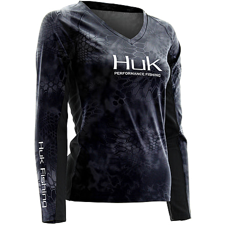 HUK Womens Kryptek Long Sleeve Icon Shirt, Kryptek Typhon H1200075TYNXS