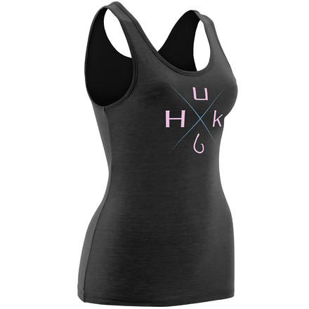 HUK Womens X Mark Tank, Dark Grey Heather H1000083DGHXS
