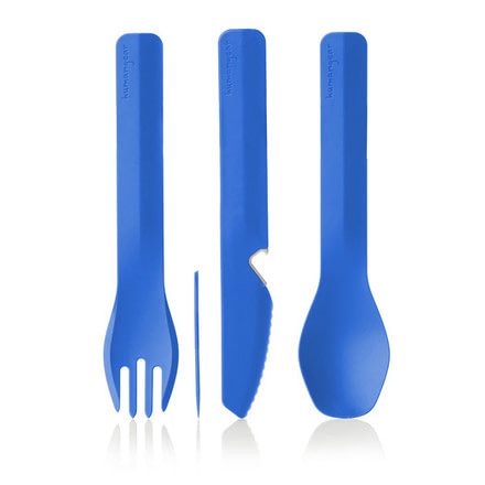 Human Gear GoBites Utensil, Trio with Case, Blue, HG0422